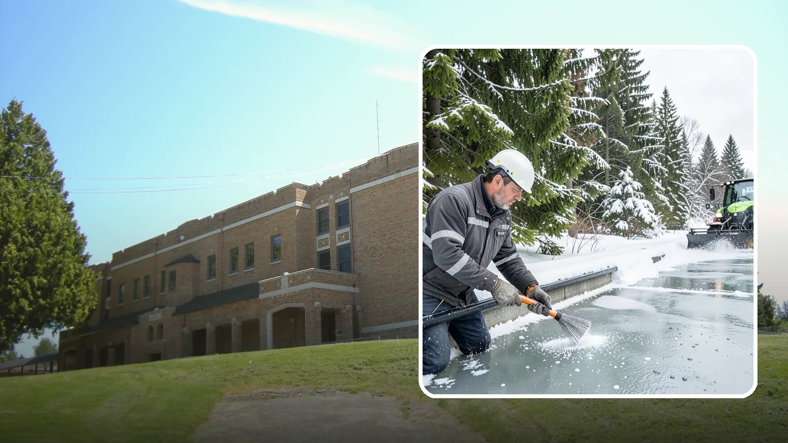 Gutter Heat Cable Installation in Maple Valley, King County, WA - We install heat cable in gutters and downspouts to keep meltwater flowing through freezing weather.