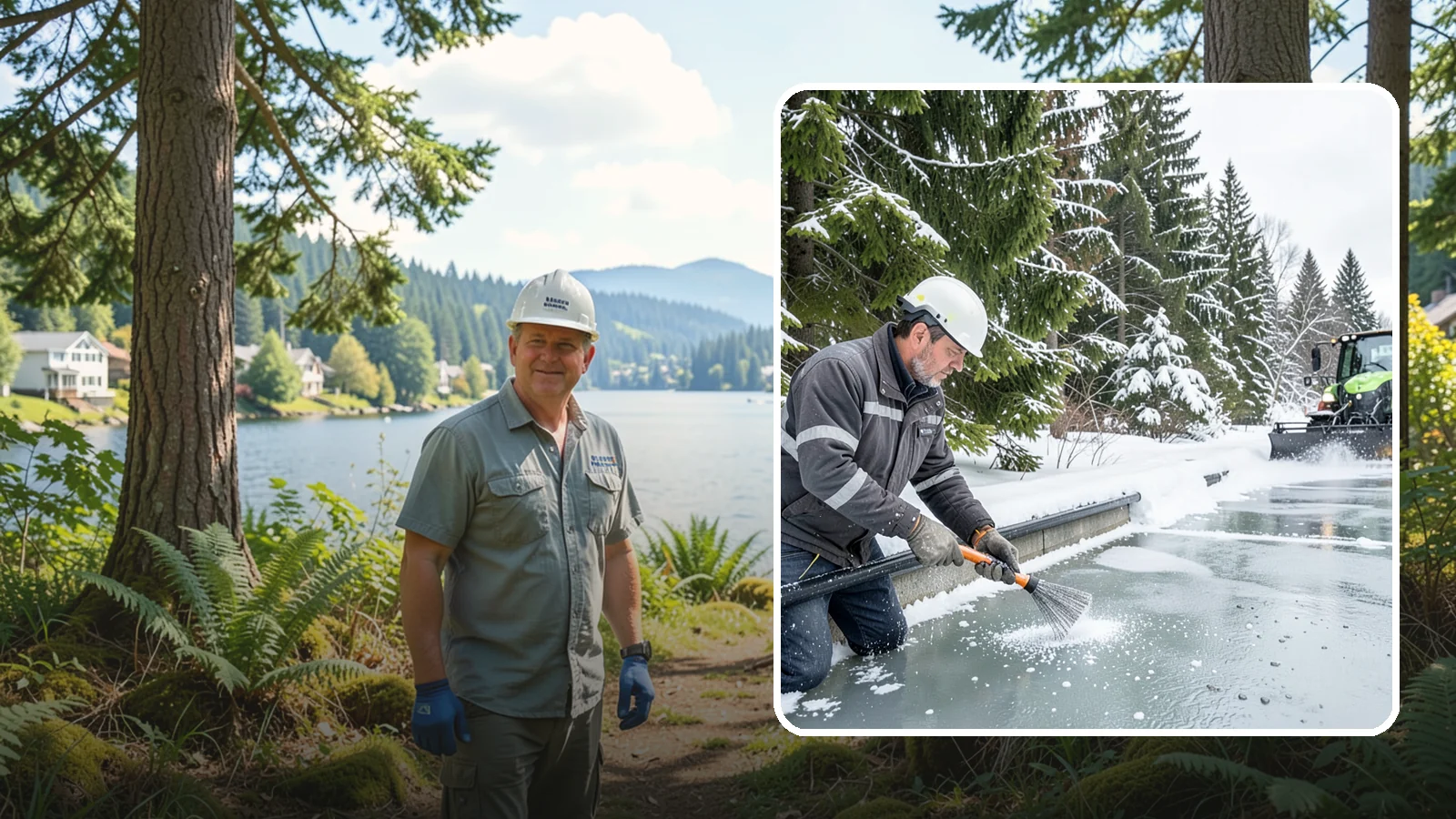 Gutter Heat Cable Installation in Milton, King County, WA - We install heat cable in gutters and downspouts to keep meltwater flowing through freezing weather.