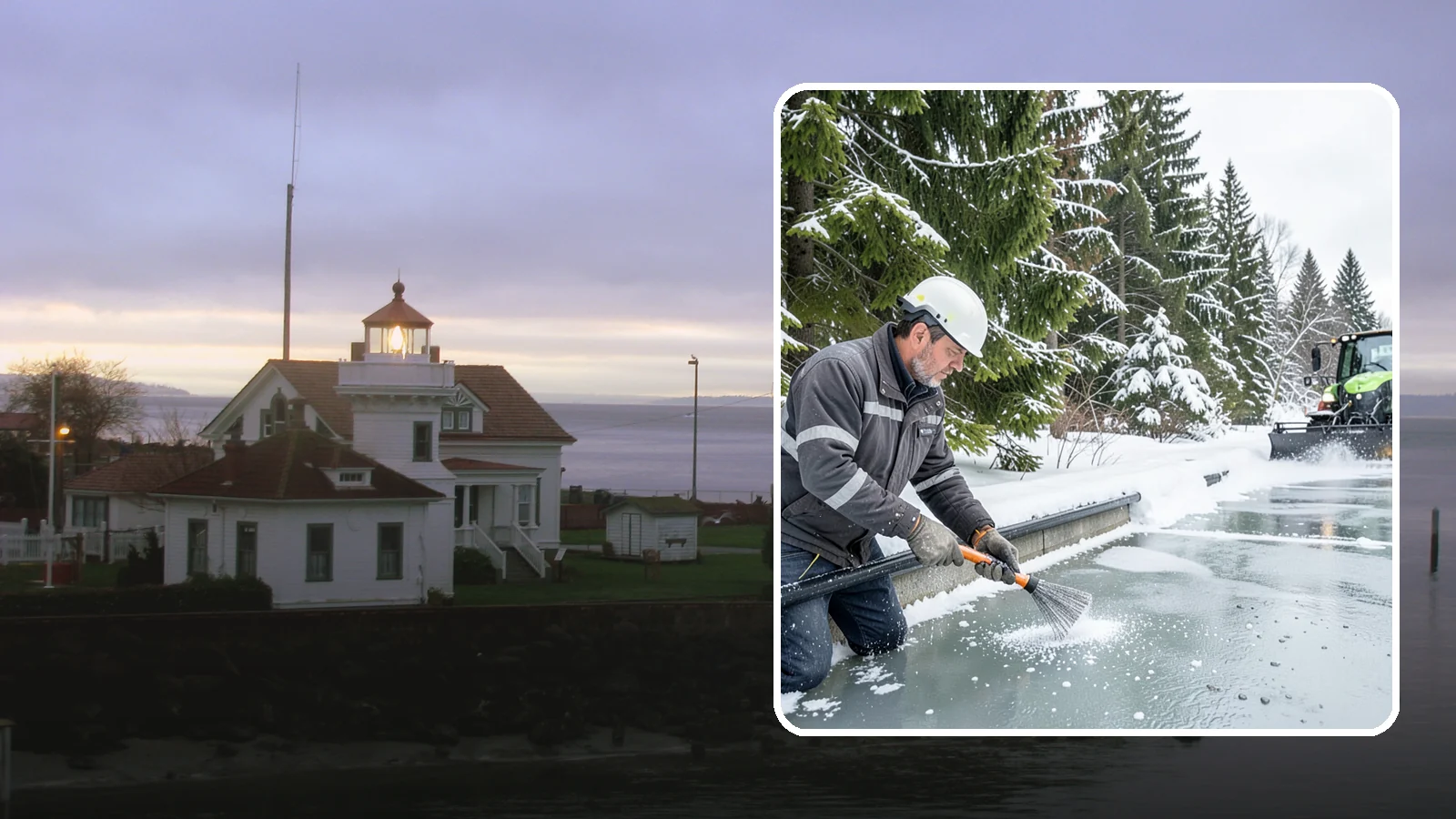 Gutter Heat Cable Installation in Mukilteo, Snohomish County, WA - We install heat cable in gutters and downspouts to keep meltwater flowing through freezing weather.