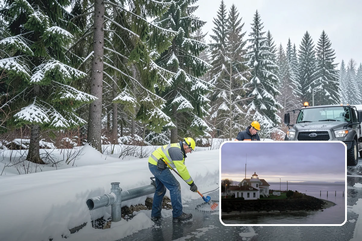 Gutter Heat Cable Installation in Mukilteo, Snohomish County, WA - Open gutters and downspouts through freeze-thaw cycles