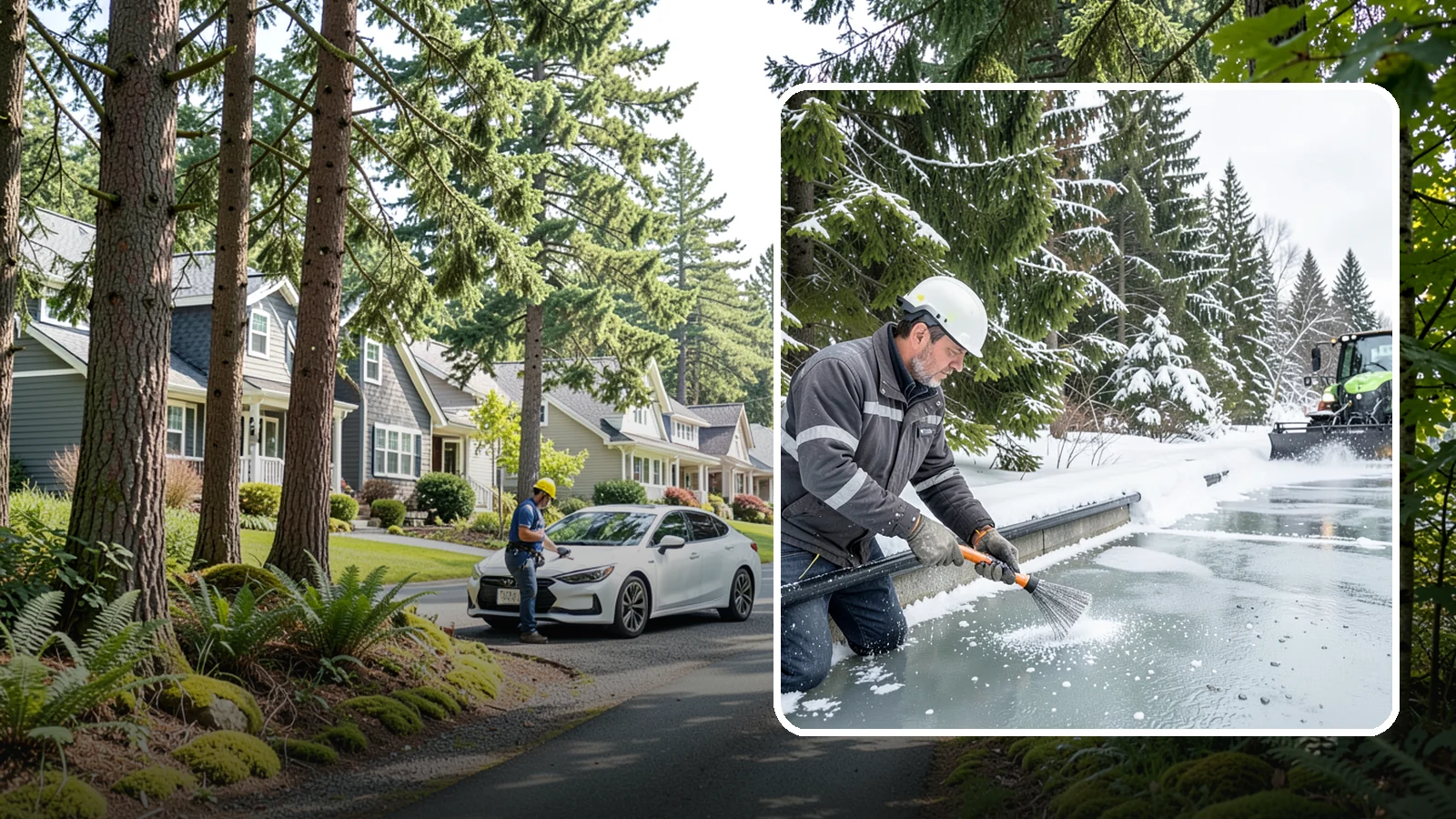 Gutter Heat Cable Installation in Normandy Park, King County, WA - We install heat cable in gutters and downspouts to keep meltwater flowing through freezing weather.