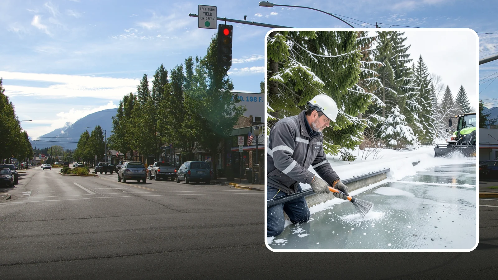 Gutter Heat Cable Installation in North Bend, King County, WA - We install heat cable in gutters and downspouts to keep meltwater flowing through freezing weather.
