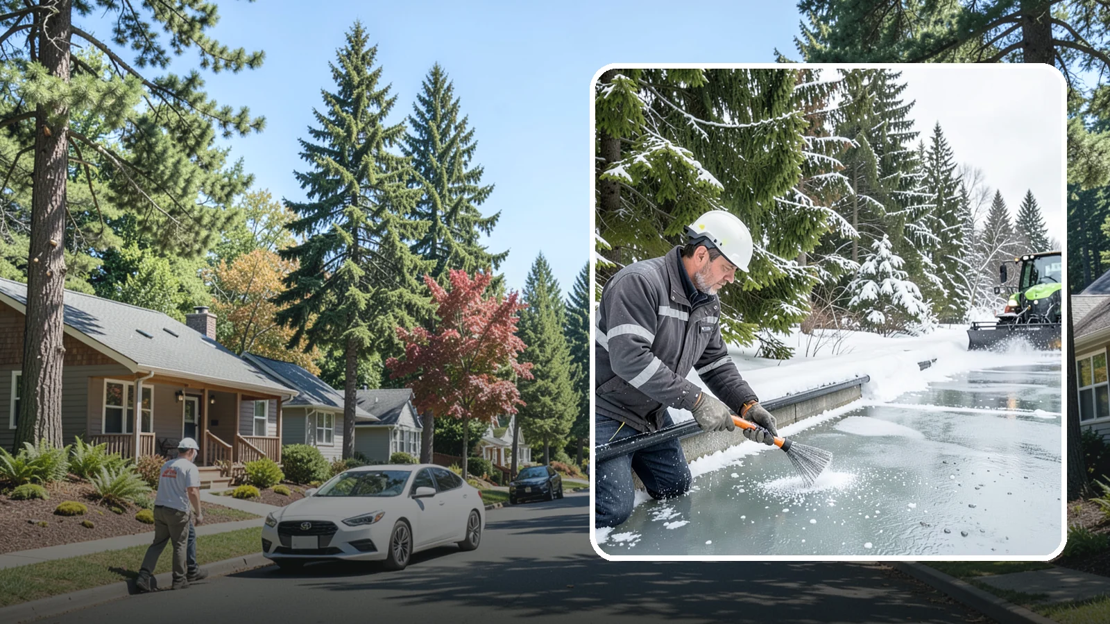 Gutter Heat Cable Installation in Orting, Pierce County, WA - We install heat cable in gutters and downspouts to keep meltwater flowing through freezing weather.