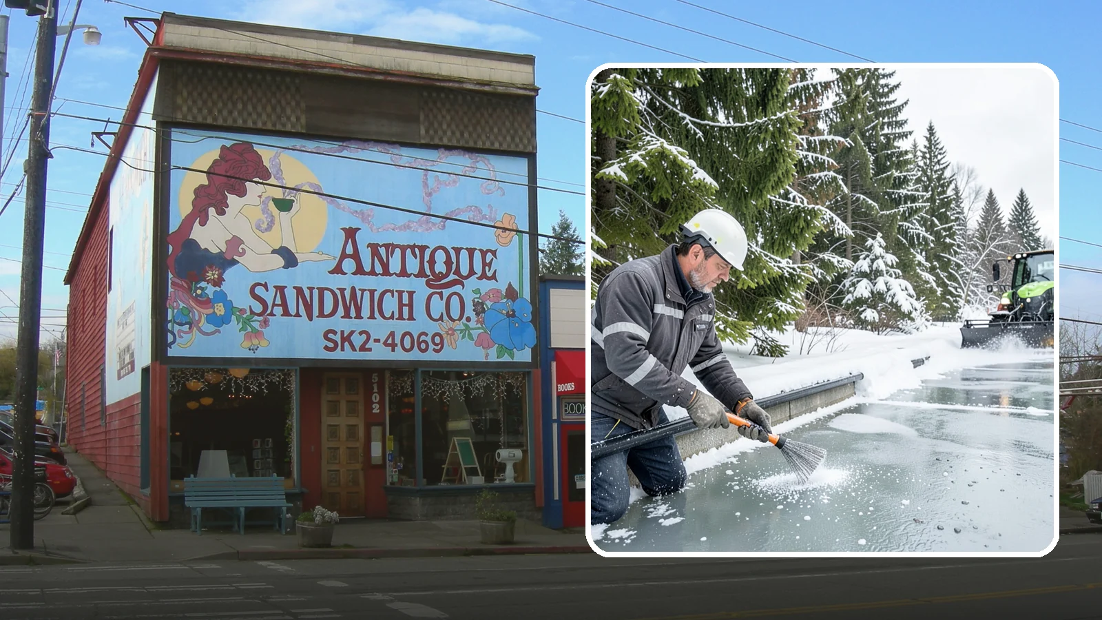 Gutter Heat Cable Installation in Ruston, Pierce County, WA - We install heat cable in gutters and downspouts to keep meltwater flowing through freezing weather.