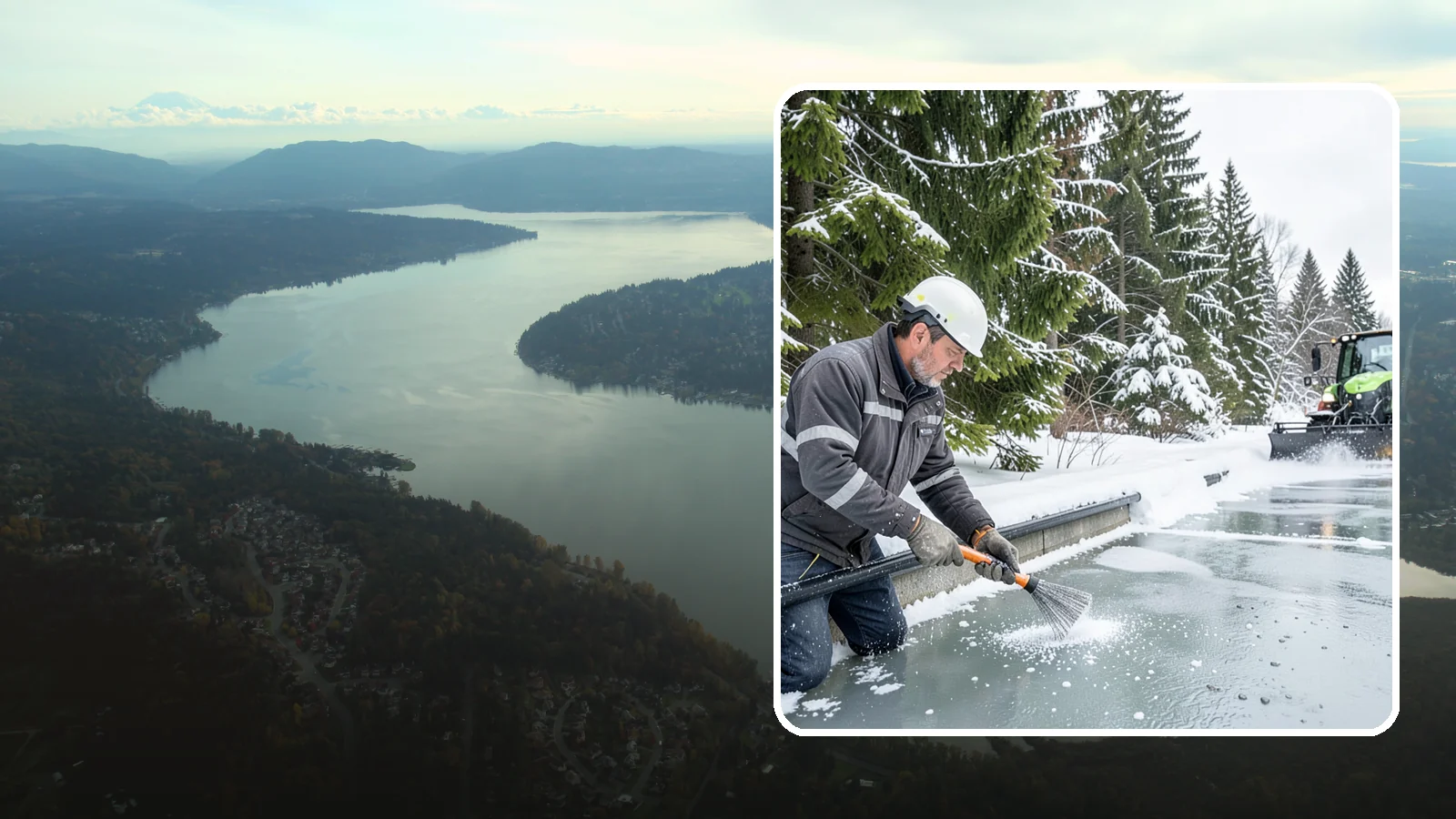 Gutter Heat Cable Installation in Sammamish, King County, WA - We install heat cable in gutters and downspouts to keep meltwater flowing through freezing weather.