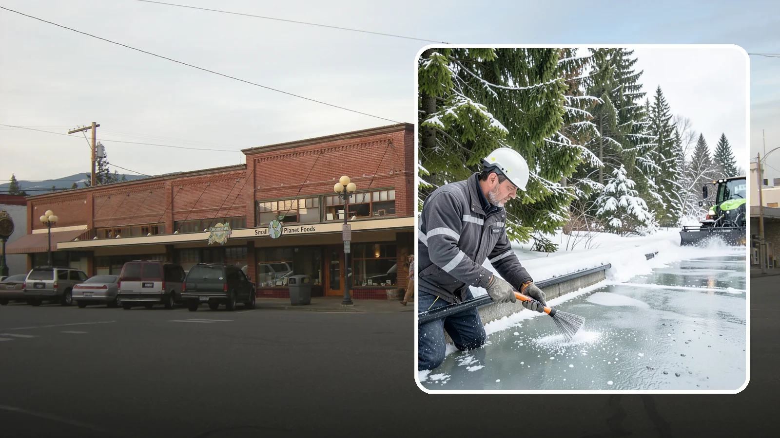 Gutter Heat Cable Installation in Sedro-Woolley, Skagit County, WA - We install heat cable in gutters and downspouts to keep meltwater flowing through freezing weather.