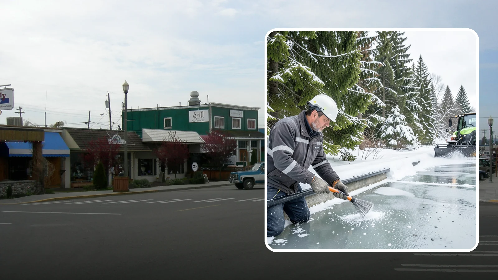 Gutter Heat Cable Installation in Stanwood, Snohomish County, WA - We install heat cable in gutters and downspouts to keep meltwater flowing through freezing weather.
