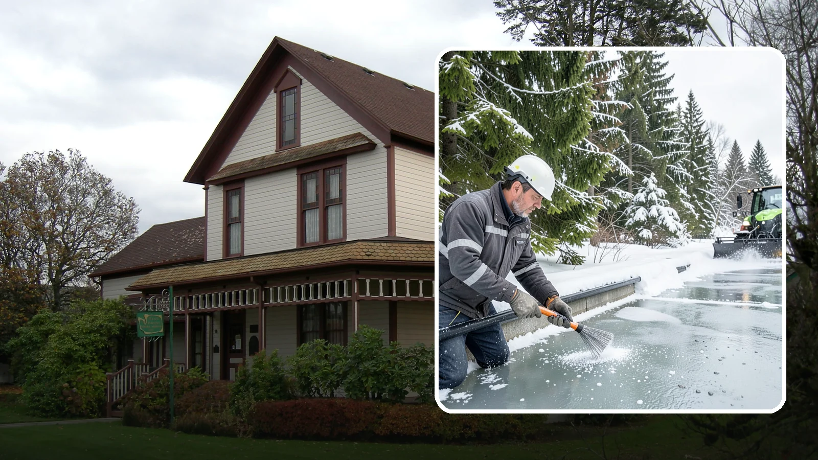 Gutter Heat Cable Installation in Sumner, Pierce County, WA - We install heat cable in gutters and downspouts to keep meltwater flowing through freezing weather.