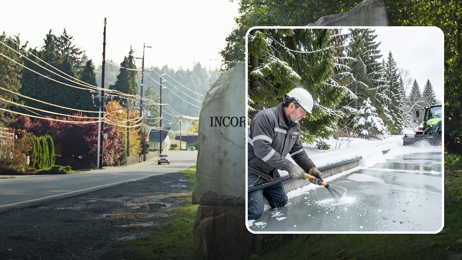 Gutter Heat Cable Installation in Wilkeson, Pierce County, WA - We install heat cable in gutters and downspouts to keep meltwater flowing through freezing weather.