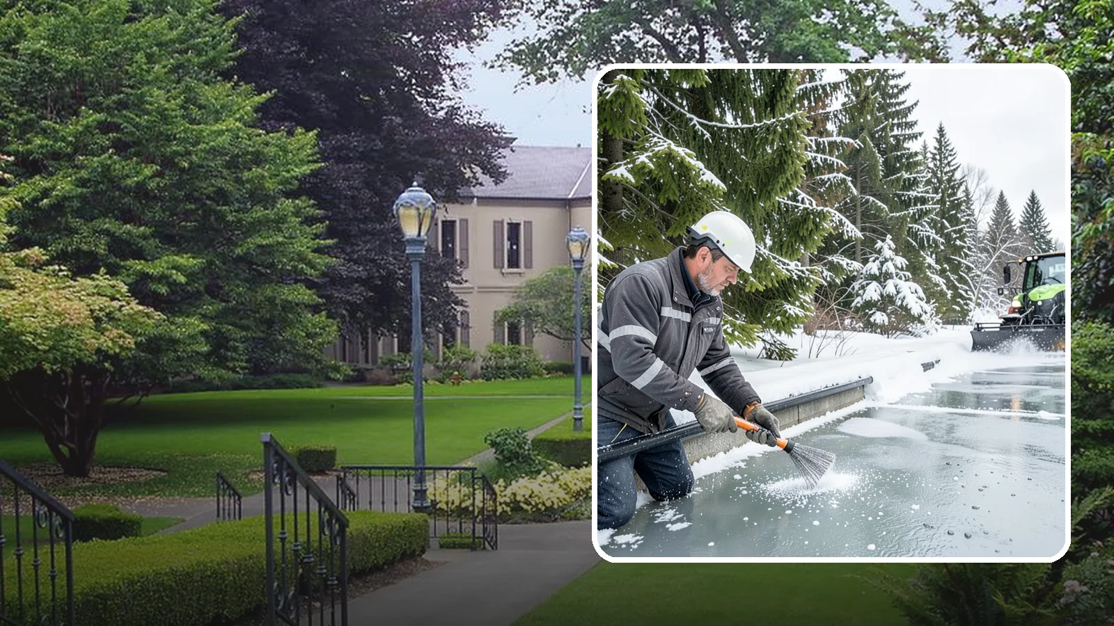 Gutter Heat Cable Installation in Woodinville, King County, WA - We install heat cable in gutters and downspouts to keep meltwater flowing through freezing weather.