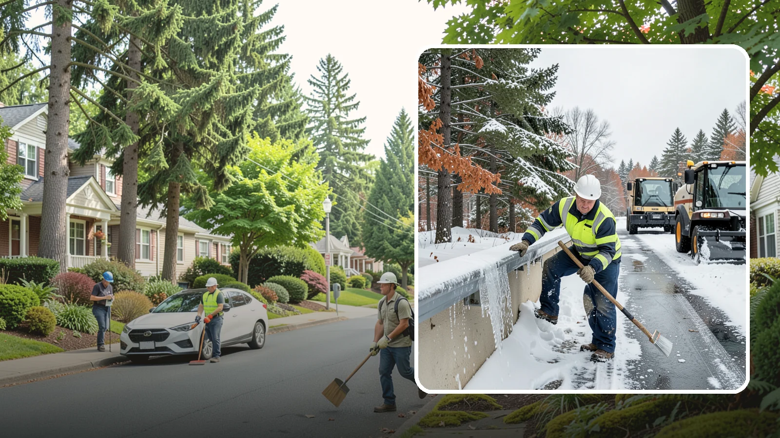 Gutter Ice Removal in Beaux Arts Village, King County, WA - We clear ice from gutters and downspouts so meltwater can drain instead of backing up.
