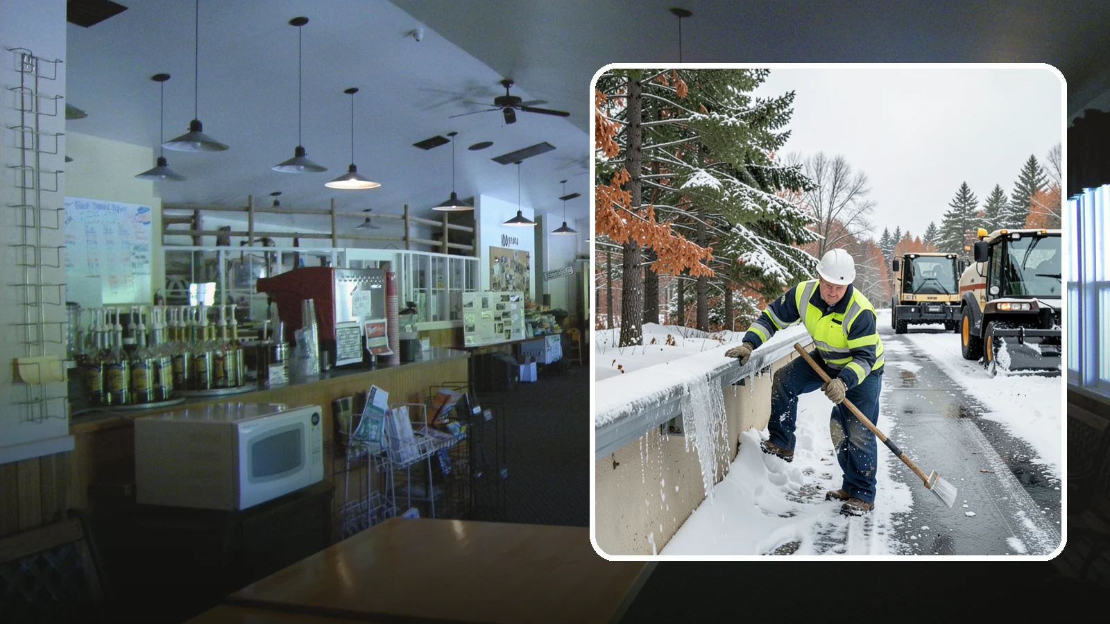 Gutter Ice Removal in Black Diamond, King County, WA - We clear ice from gutters and downspouts so meltwater can drain instead of backing up.