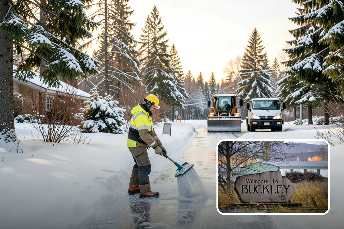Gutter Ice Removal in Buckley, Pierce County, WA - Restores drainage so meltwater flows away