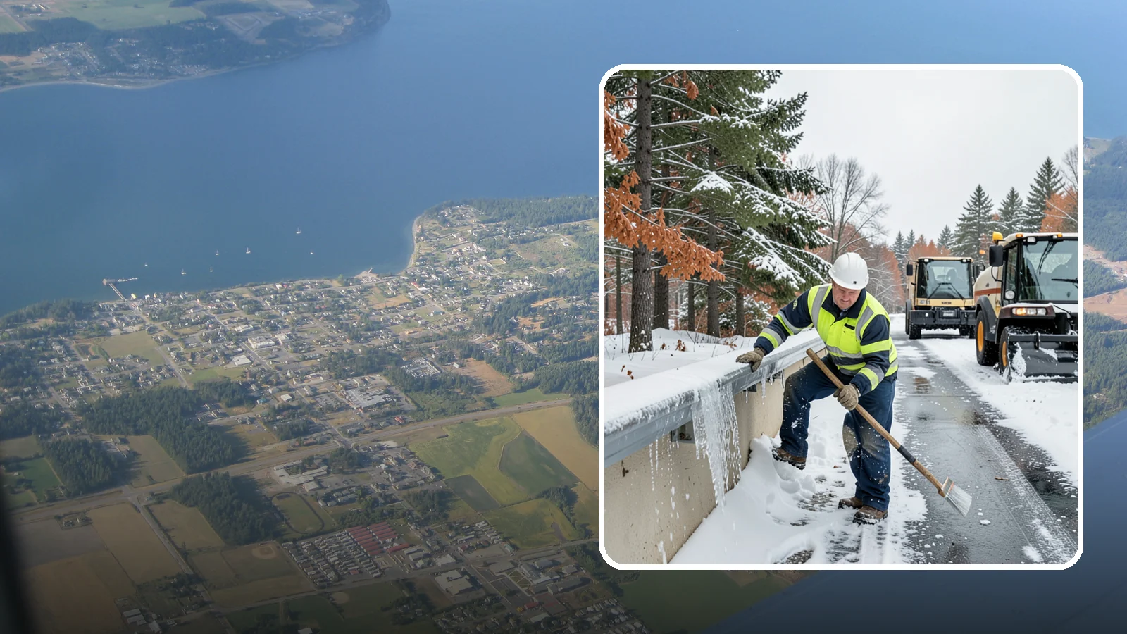 Gutter Ice Removal in Coupeville, Island County, WA - We clear ice from gutters and downspouts so meltwater can drain instead of backing up.