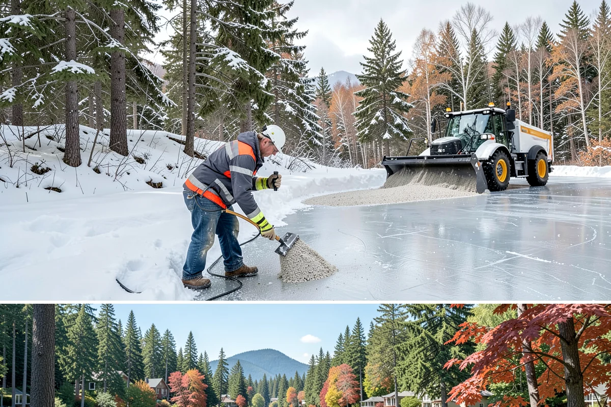 Gutter Ice Removal in Covington, King County, WA - Gutter ice removal is most needed during cold snaps and thaws when frozen gutters block the meltwater trying to drain.