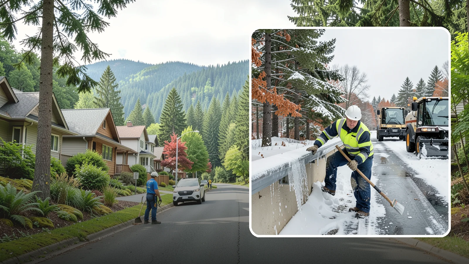 Gutter Ice Removal in Darrington, Snohomish County, WA - We clear ice from gutters and downspouts so meltwater can drain instead of backing up.