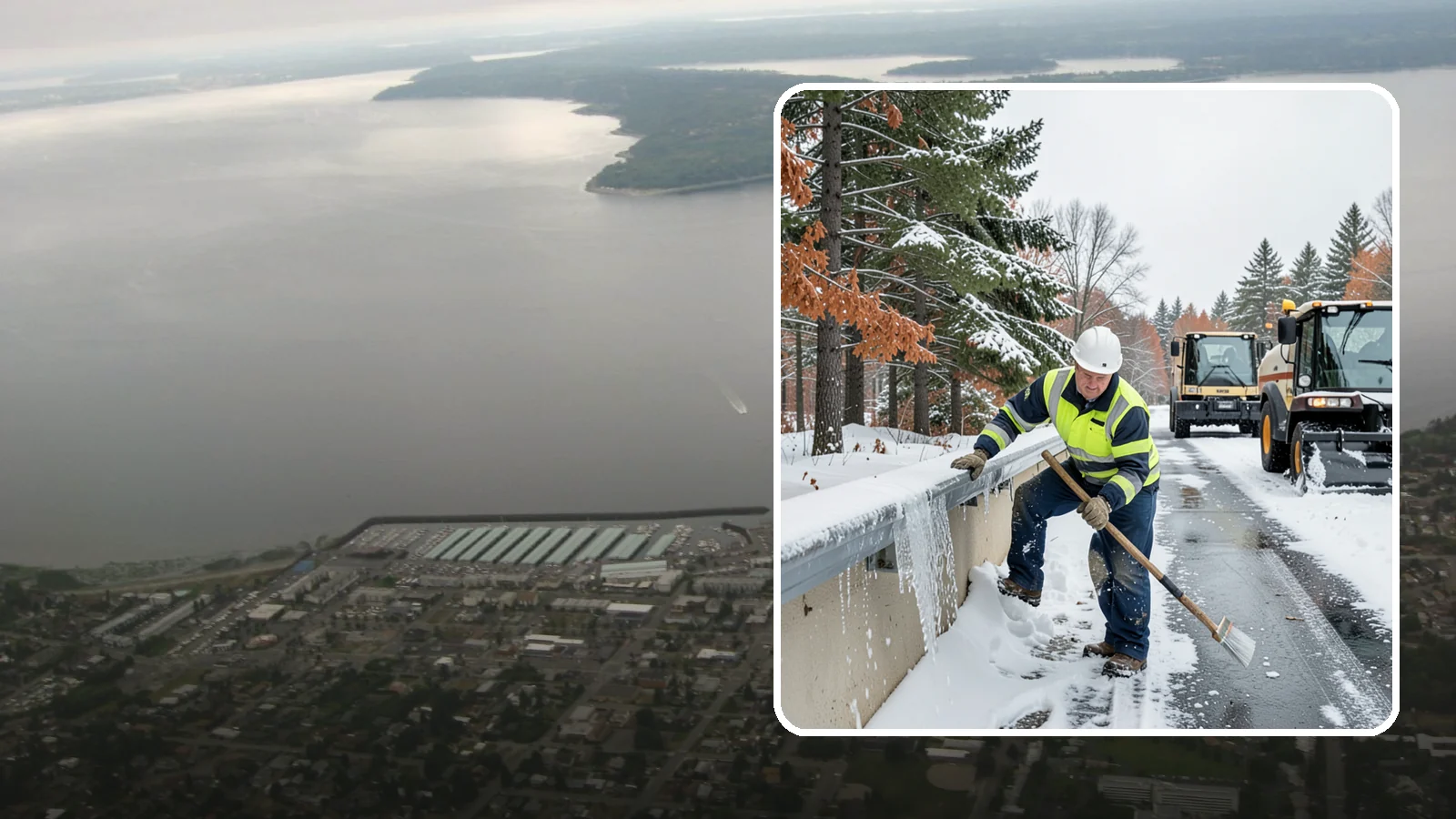 Gutter Ice Removal in Des Moines, King County, WA - We clear ice from gutters and downspouts so meltwater can drain instead of backing up.