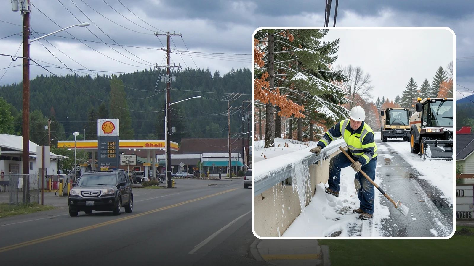 Gutter Ice Removal in Granite Falls, Snohomish County, WA - We clear ice from gutters and downspouts so meltwater can drain instead of backing up.