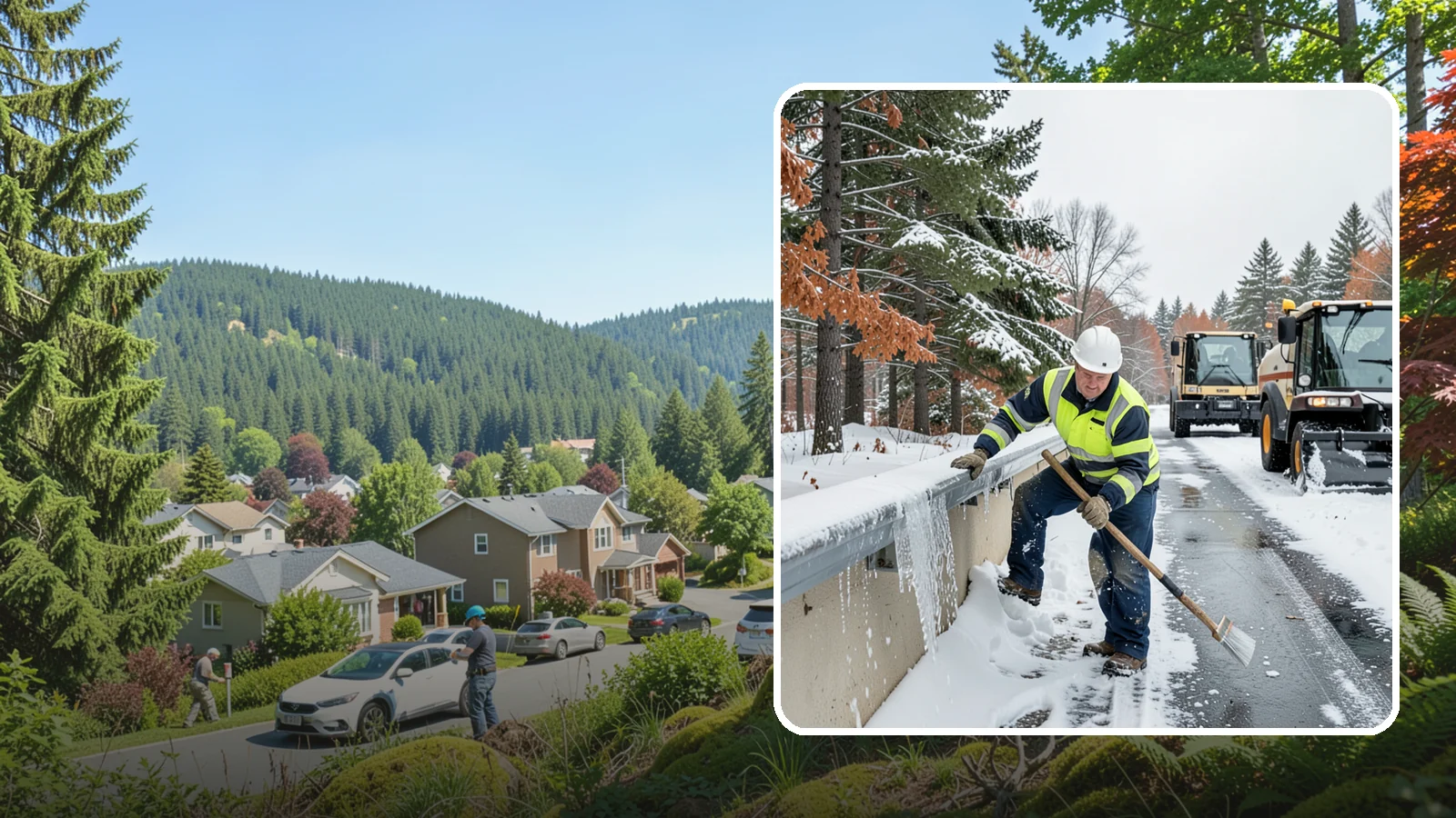 Gutter Ice Removal in Index, Snohomish County, WA - We clear ice from gutters and downspouts so meltwater can drain instead of backing up.