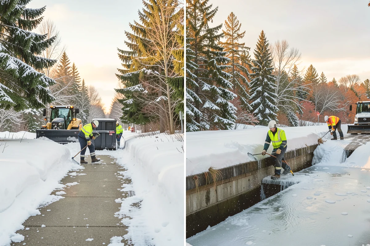 Gutter Ice Removal in Kirkland, King County, WA - Inspect gutters and downspouts for ice blockages
