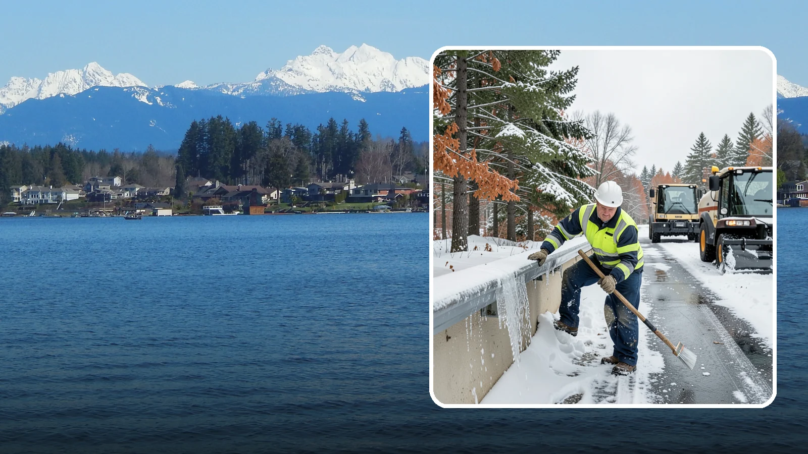 Gutter Ice Removal in Lake Stevens, Snohomish County, WA - We clear ice from gutters and downspouts so meltwater can drain instead of backing up.