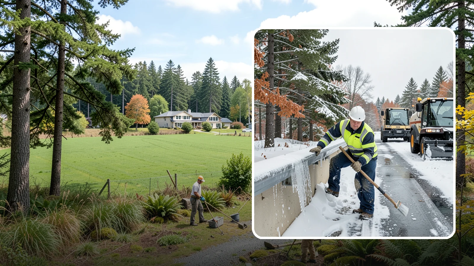 Gutter Ice Removal in Lyman, Skagit County, WA - We clear ice from gutters and downspouts so meltwater can drain instead of backing up.