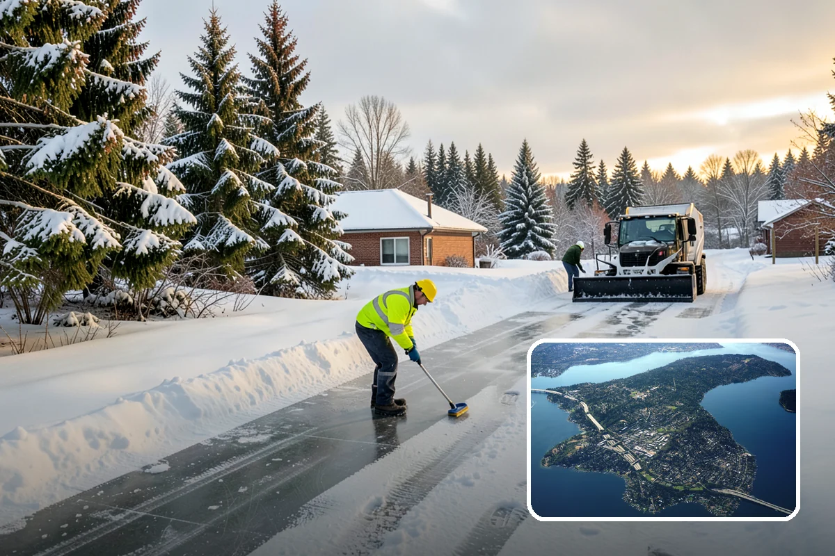Gutter Ice Removal in Mercer Island, King County, WA - Restores drainage so meltwater flows away