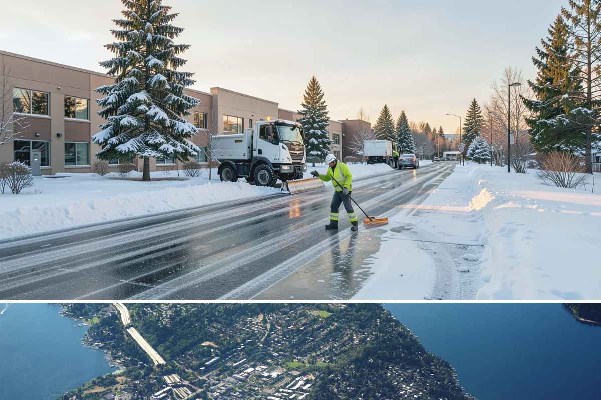 Gutter Ice Removal in Mercer Island, King County, WA - Gutter ice removal is most needed during cold snaps and thaws when frozen gutters block the meltwater trying to drain.