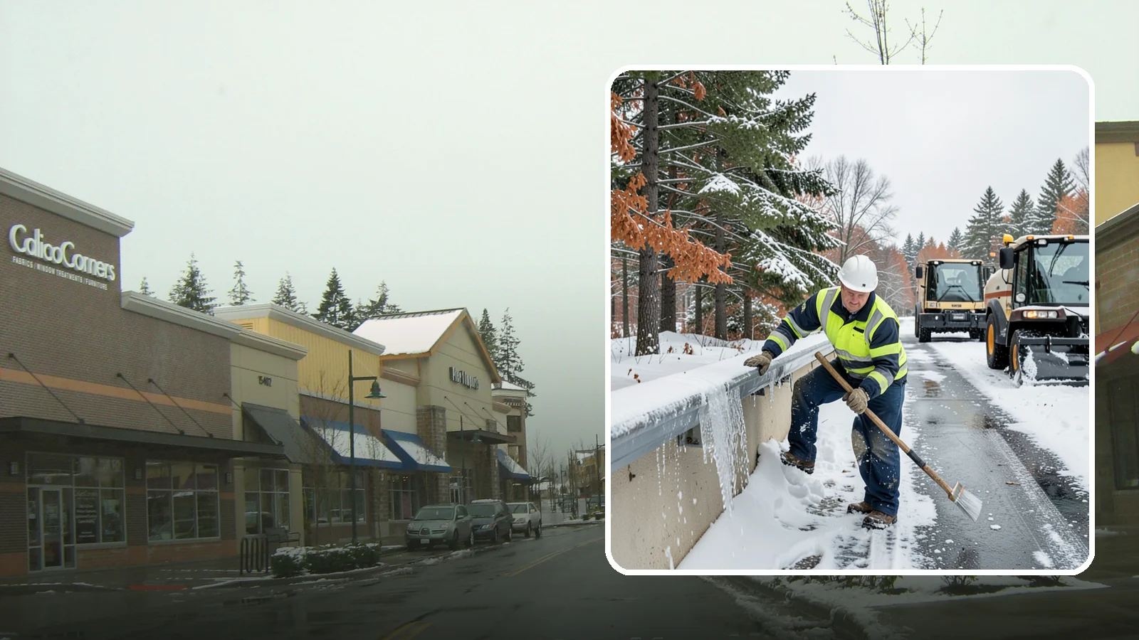 Gutter Ice Removal in Mill Creek, Snohomish County, WA - We clear ice from gutters and downspouts so meltwater can drain instead of backing up.