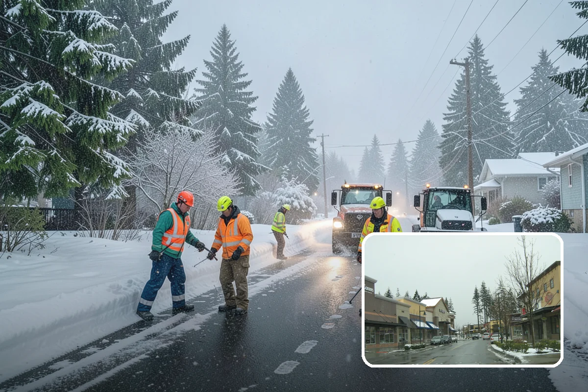 Gutter Ice Removal in Mill Creek, Snohomish County, WA - Restores drainage so meltwater flows away