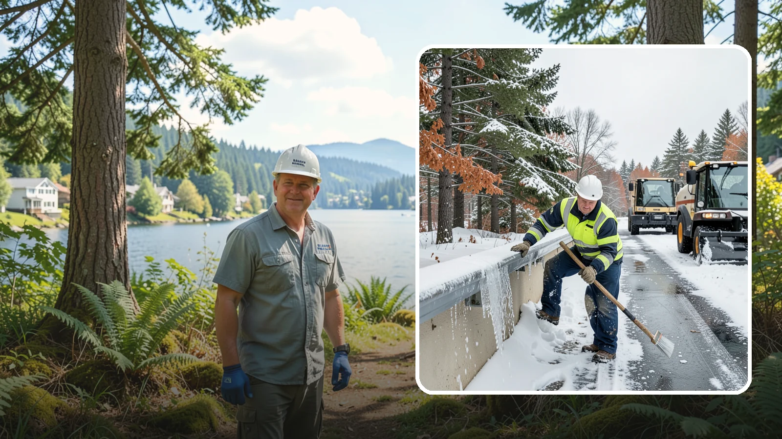Gutter Ice Removal in Milton, King County, WA - We clear ice from gutters and downspouts so meltwater can drain instead of backing up.