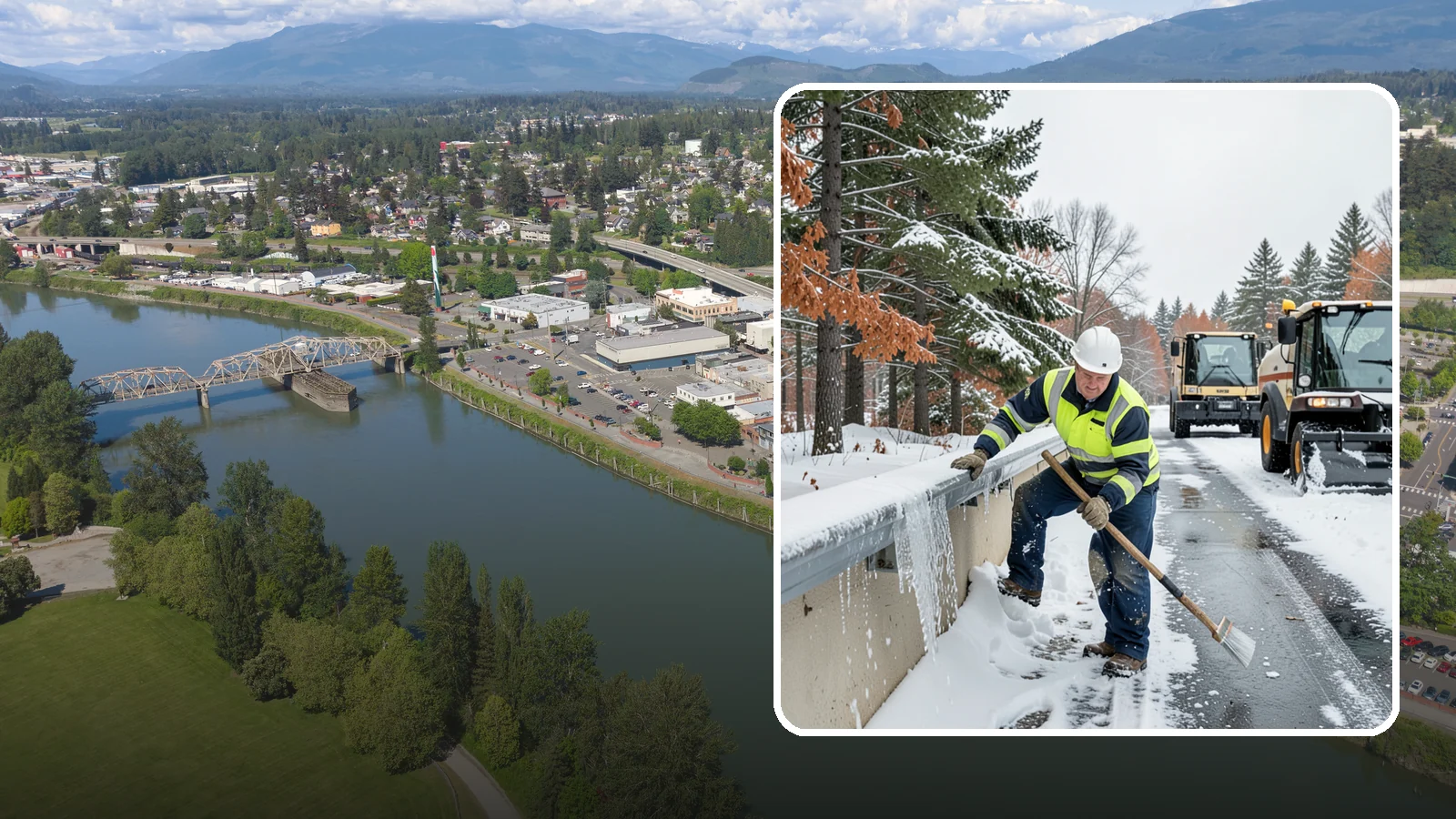 Gutter Ice Removal in Mount Vernon, Skagit County, WA - We clear ice from gutters and downspouts so meltwater can drain instead of backing up.