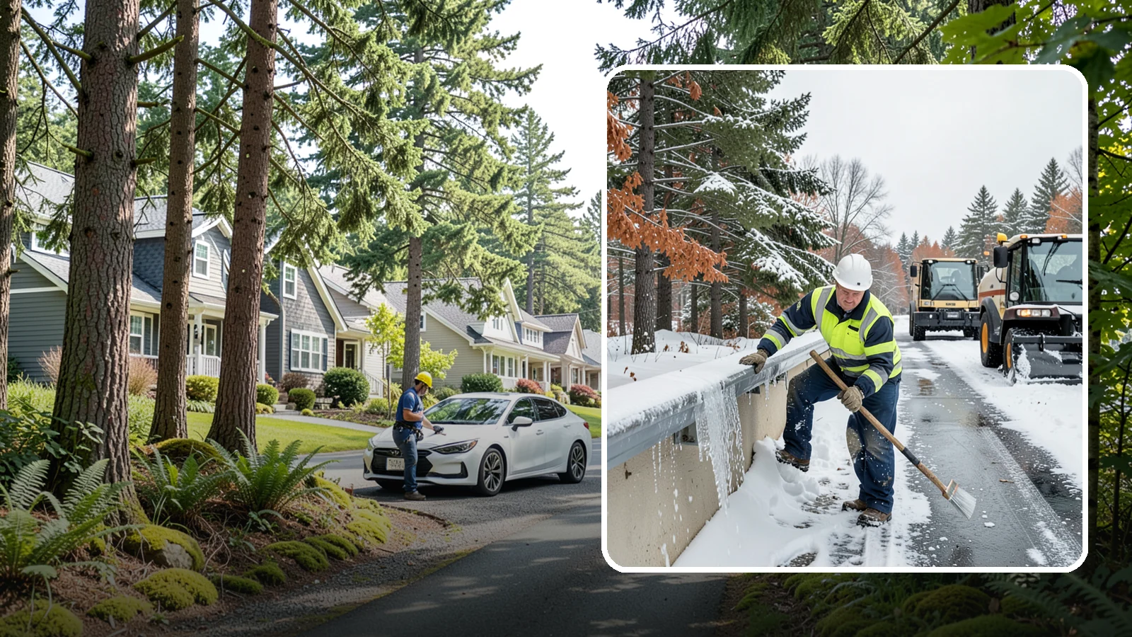 Gutter Ice Removal in Normandy Park, King County, WA - We clear ice from gutters and downspouts so meltwater can drain instead of backing up.