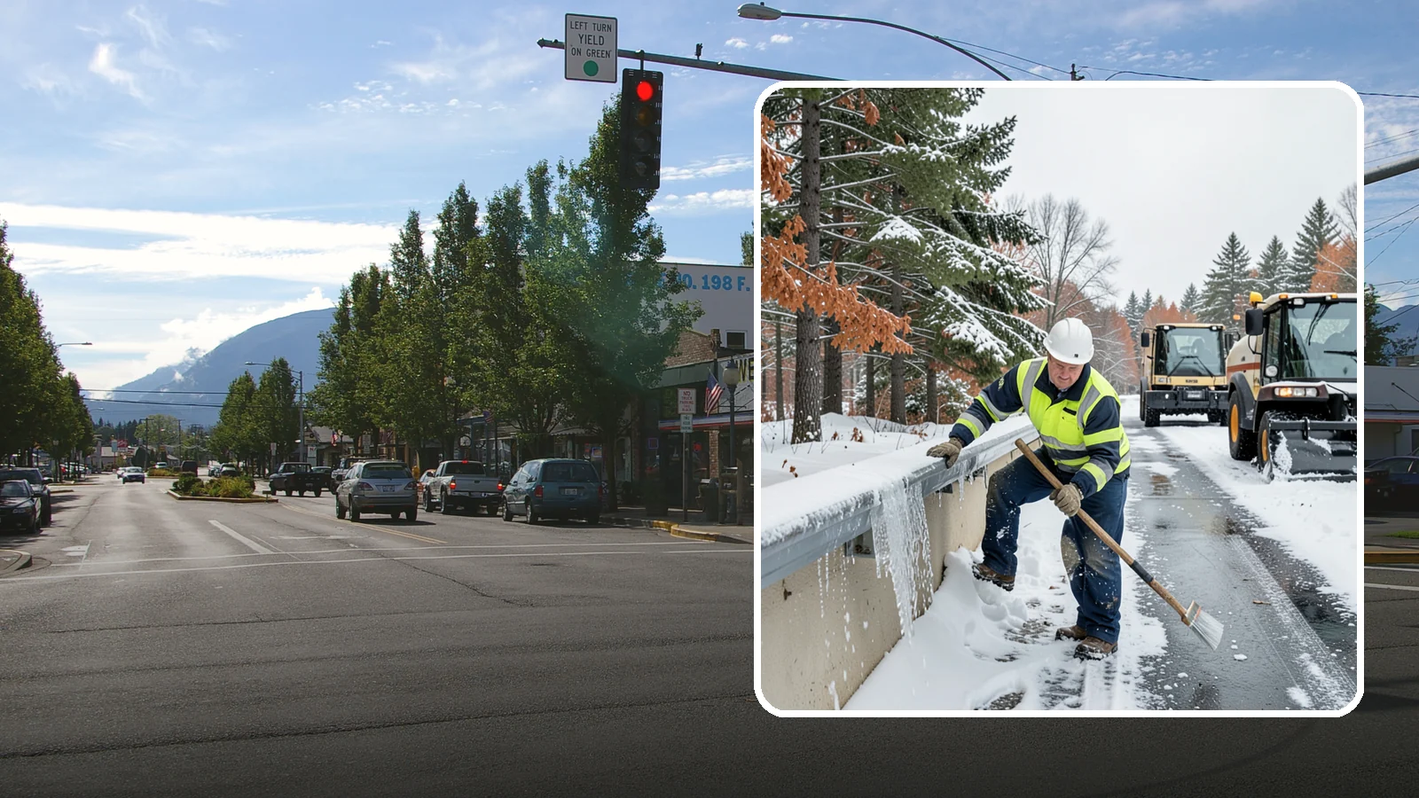 Gutter Ice Removal in North Bend, King County, WA - We clear ice from gutters and downspouts so meltwater can drain instead of backing up.