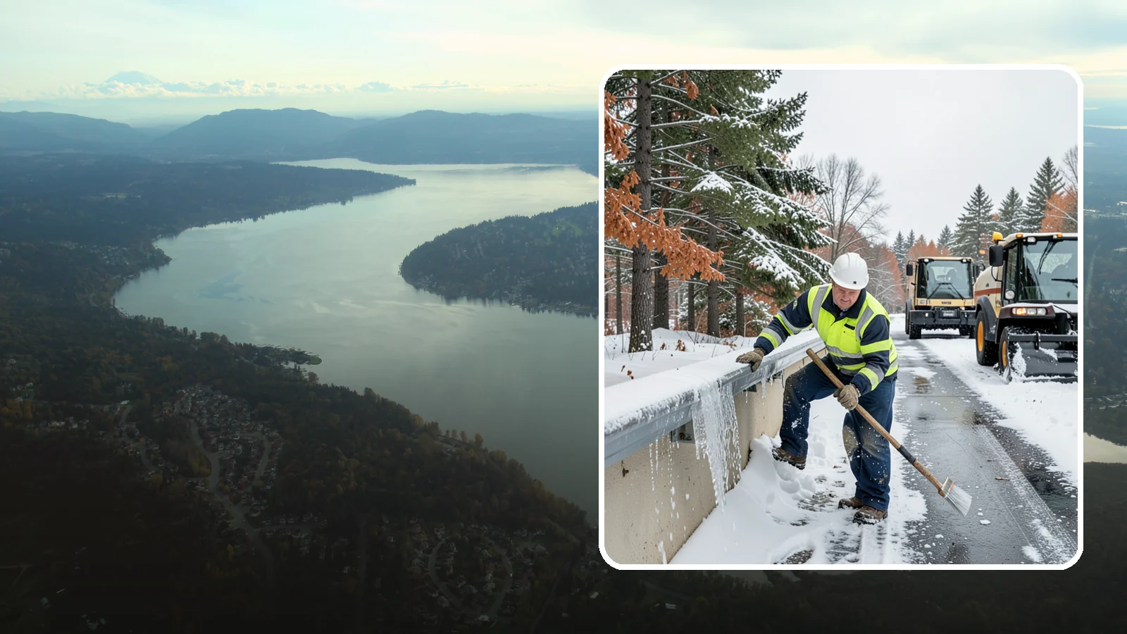 Gutter Ice Removal in Sammamish, King County, WA - We clear ice from gutters and downspouts so meltwater can drain instead of backing up.