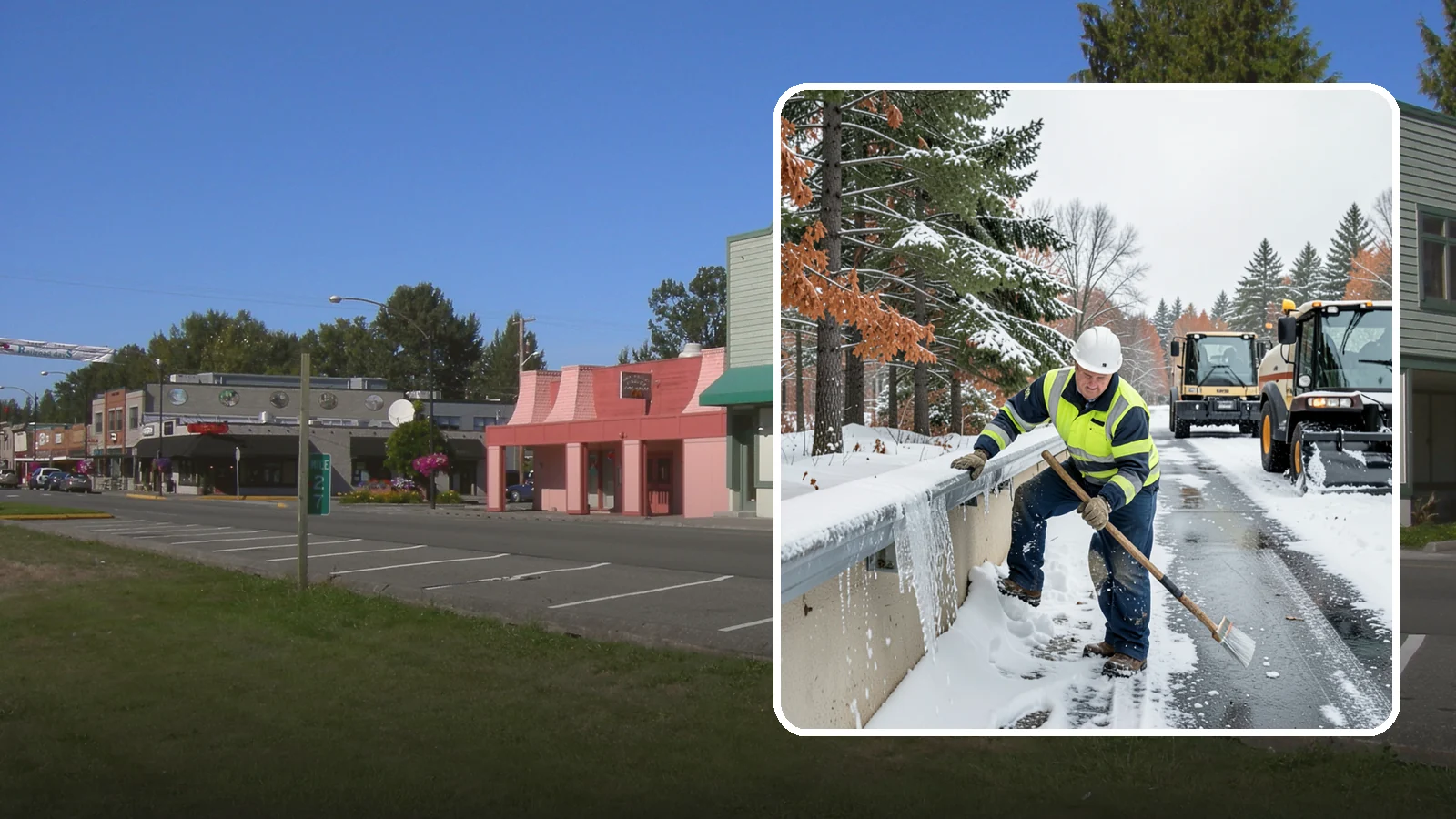 Gutter Ice Removal in Snoqualmie, King County, WA - We clear ice from gutters and downspouts so meltwater can drain instead of backing up.