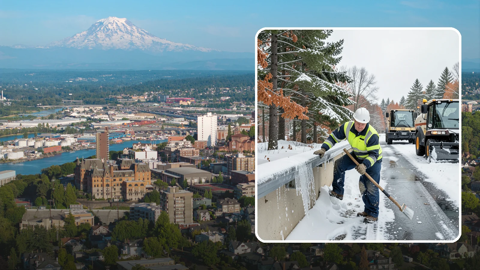 Gutter Ice Removal in Tacoma, Pierce County, WA - We clear ice from gutters and downspouts so meltwater can drain instead of backing up.