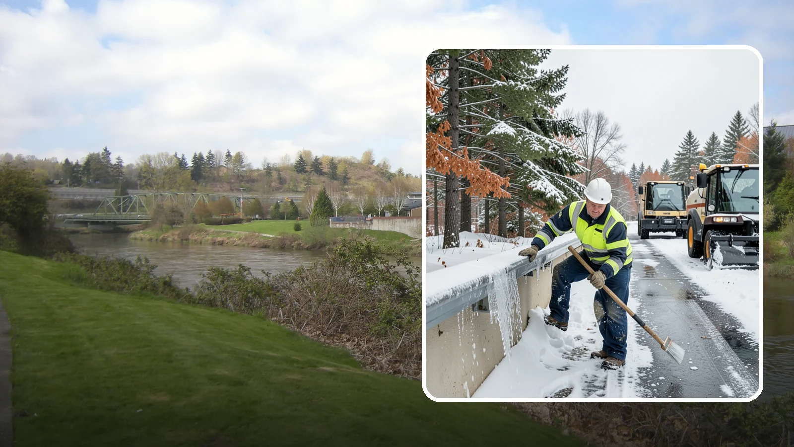 Gutter Ice Removal in Tukwila, King County, WA - We clear ice from gutters and downspouts so meltwater can drain instead of backing up.