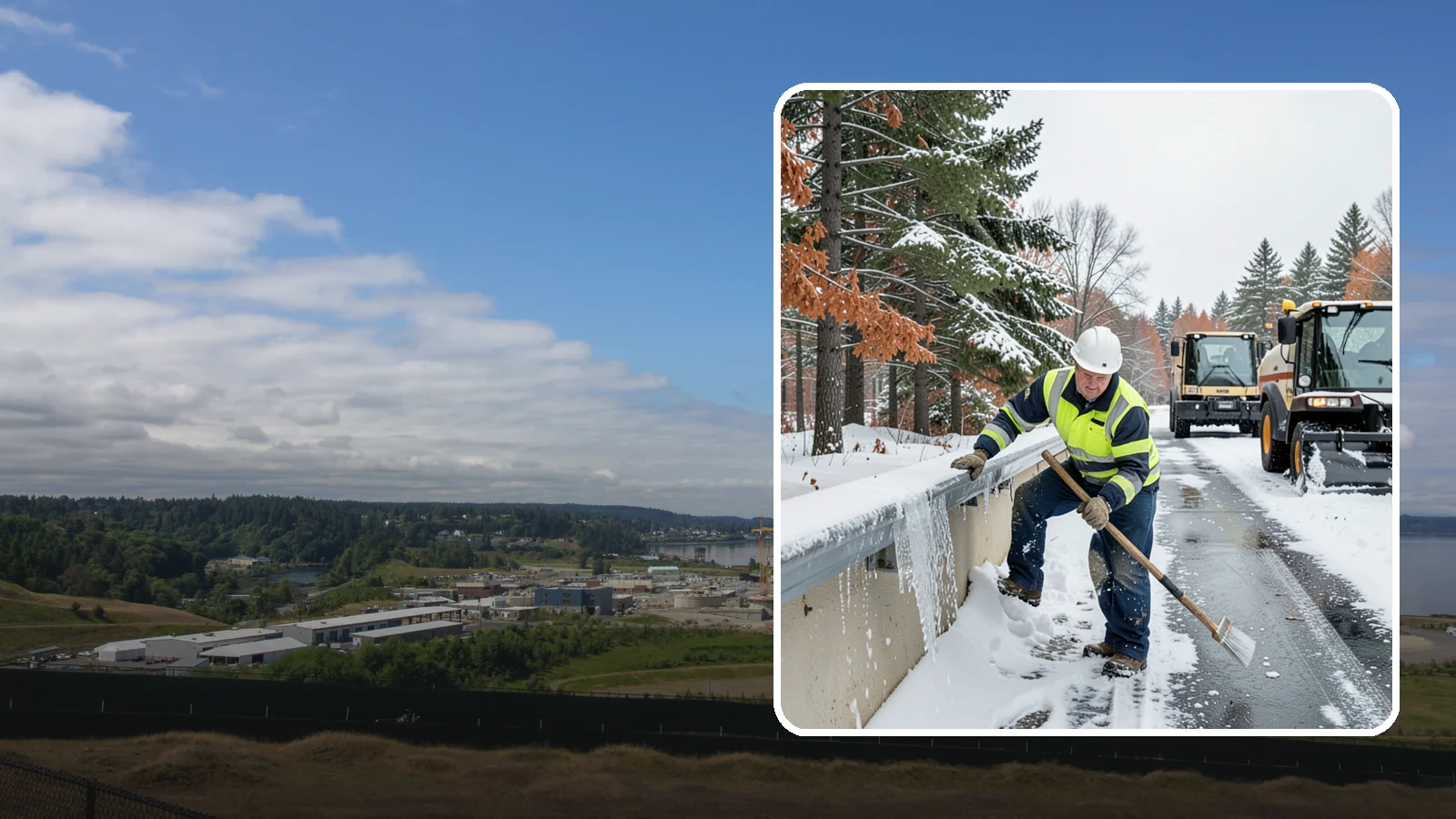 Gutter Ice Removal in University Place, Pierce County, WA - We clear ice from gutters and downspouts so meltwater can drain instead of backing up.