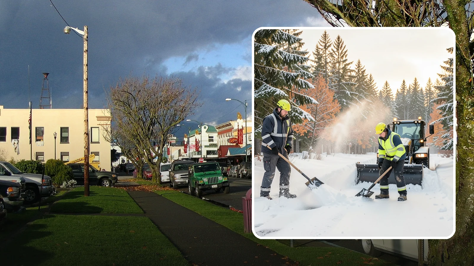 Hand Snow Removal in Arlington, Snohomish County, WA - We remove snow entirely by hand on properties where equipment cannot go or finishes must be preserved.