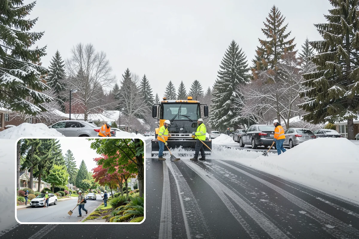 Hand Snow Removal in Beaux Arts Village, King County, WA - Works where no machine can safely operate