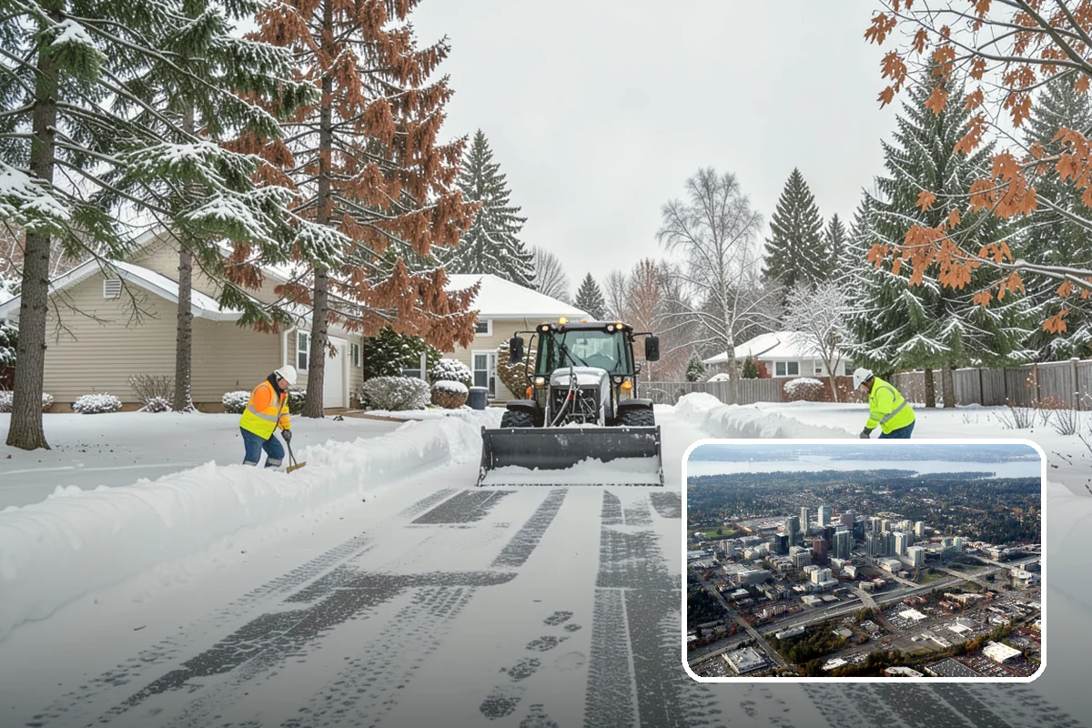 Hand Snow Removal in Bellevue, King County, WA - Works where no machine can safely operate