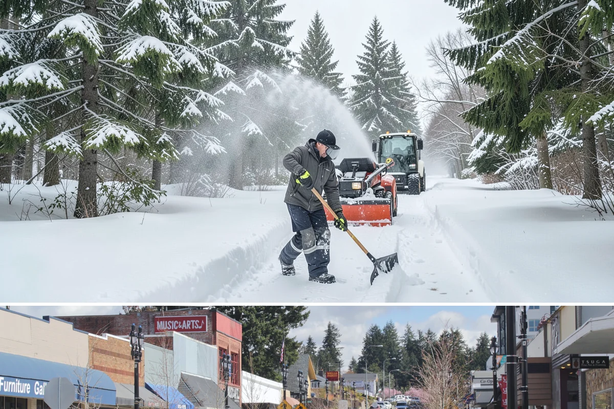 Hand Snow Removal in Bothell, King County, WA - Arrange hand removal in autumn so sensitive areas are covered from the first lowland freeze.