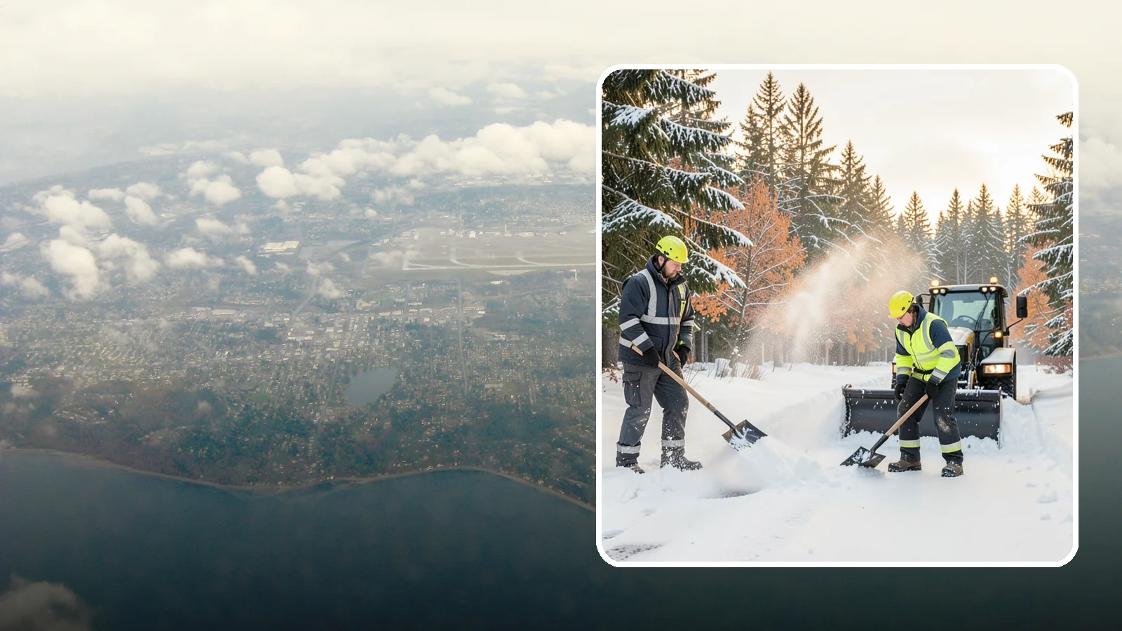 Hand Snow Removal in Burien, King County, WA - We remove snow entirely by hand on properties where equipment cannot go or finishes must be preserved.