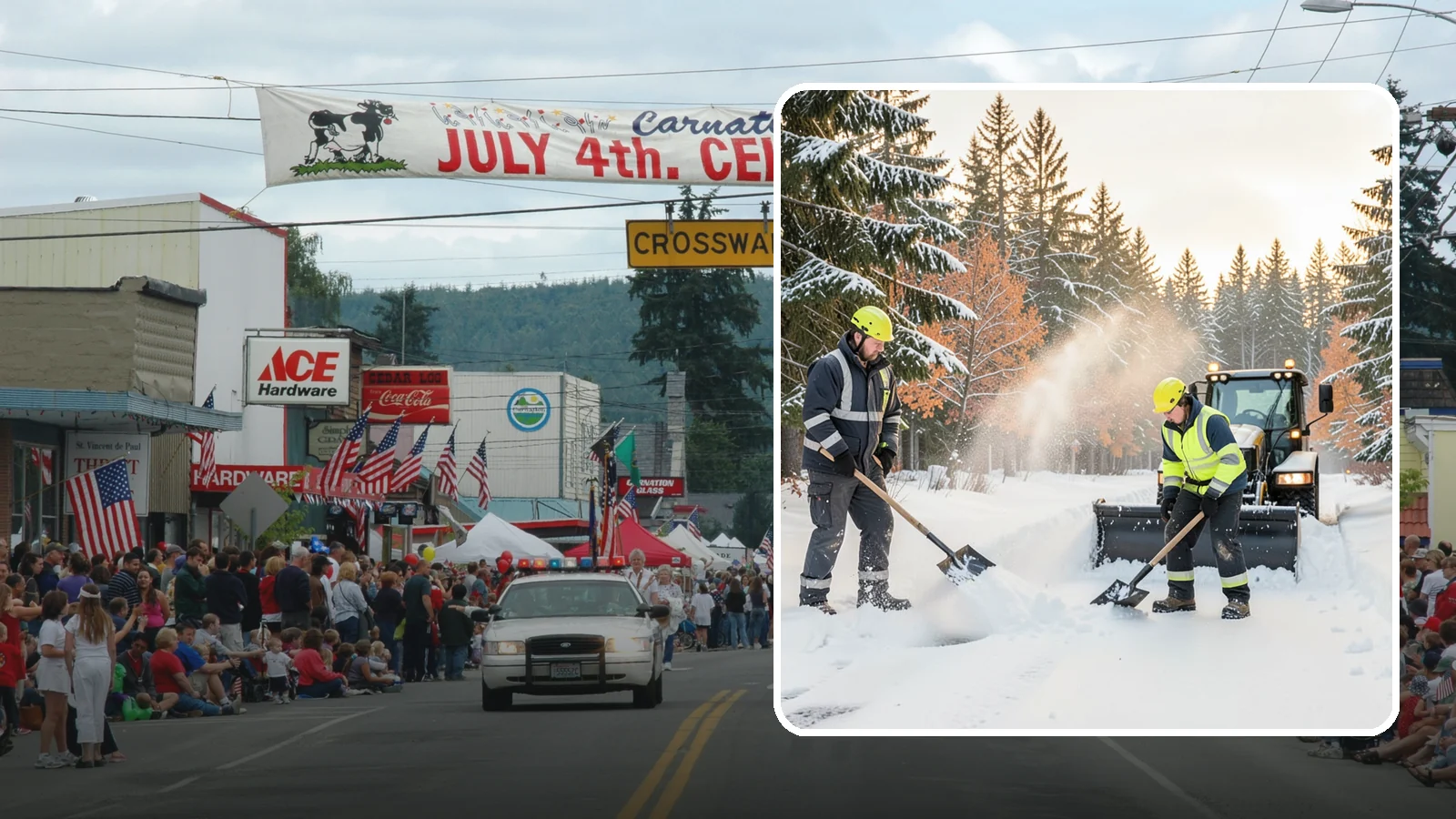 Hand Snow Removal in Carnation, King County, WA - We remove snow entirely by hand on properties where equipment cannot go or finishes must be preserved.