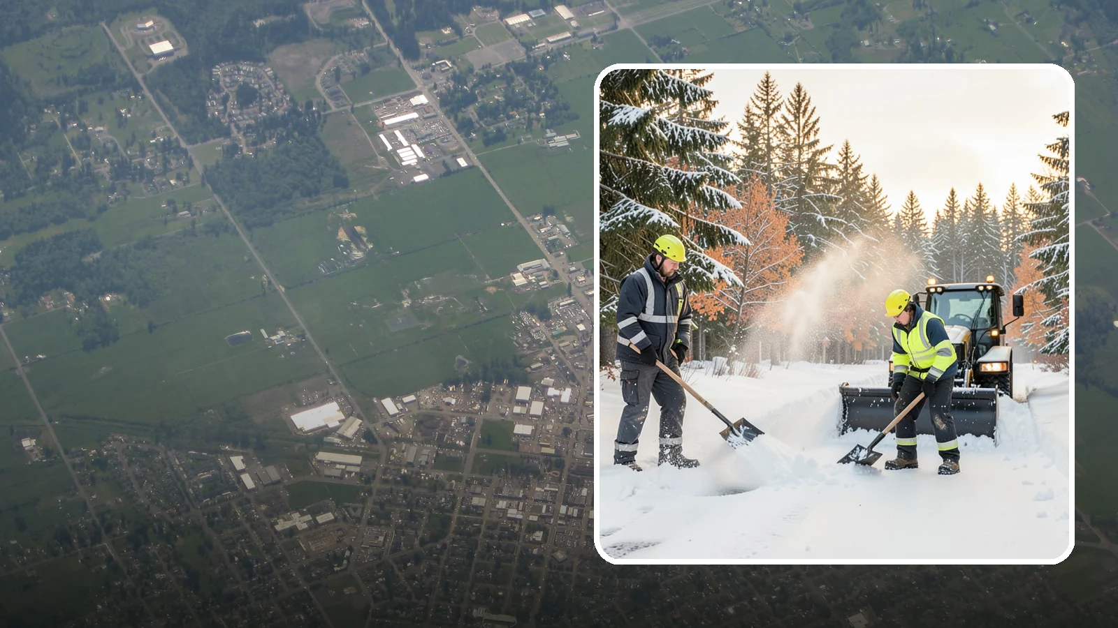 Hand Snow Removal in Enumclaw, King County, WA - We remove snow entirely by hand on properties where equipment cannot go or finishes must be preserved.