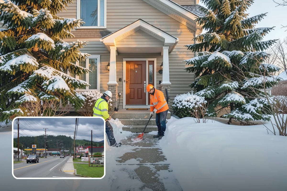 Hand Snow Removal in Granite Falls, Snohomish County, WA - Works where no machine can safely operate