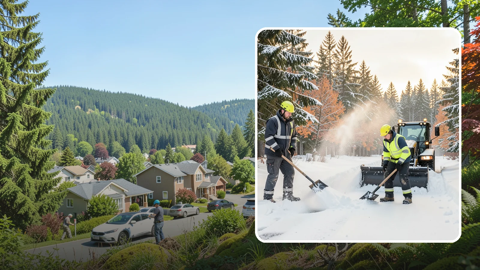 Hand Snow Removal in Index, Snohomish County, WA - We remove snow entirely by hand on properties where equipment cannot go or finishes must be preserved.