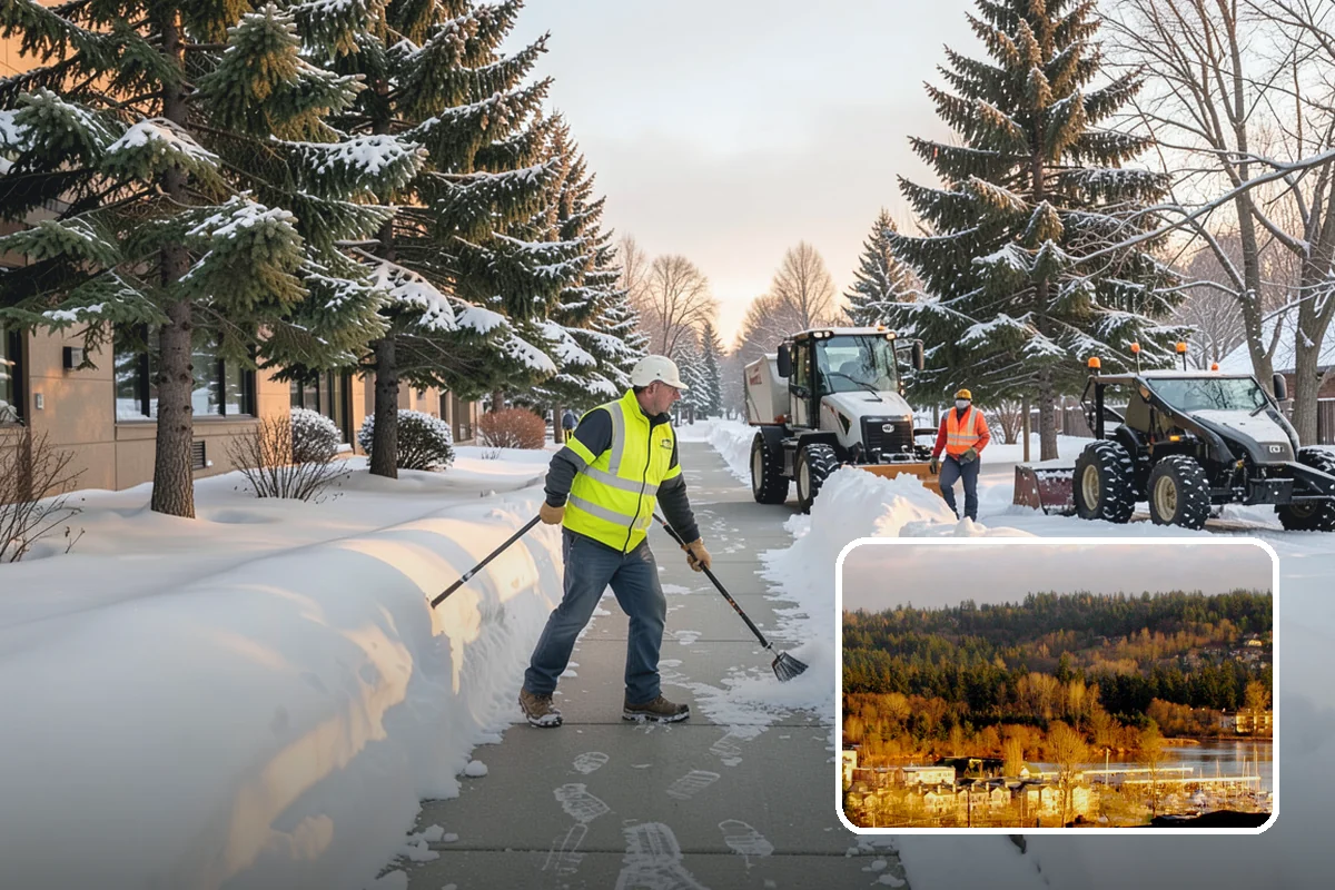 Hand Snow Removal in Kenmore, King County, WA - Works where no machine can safely operate