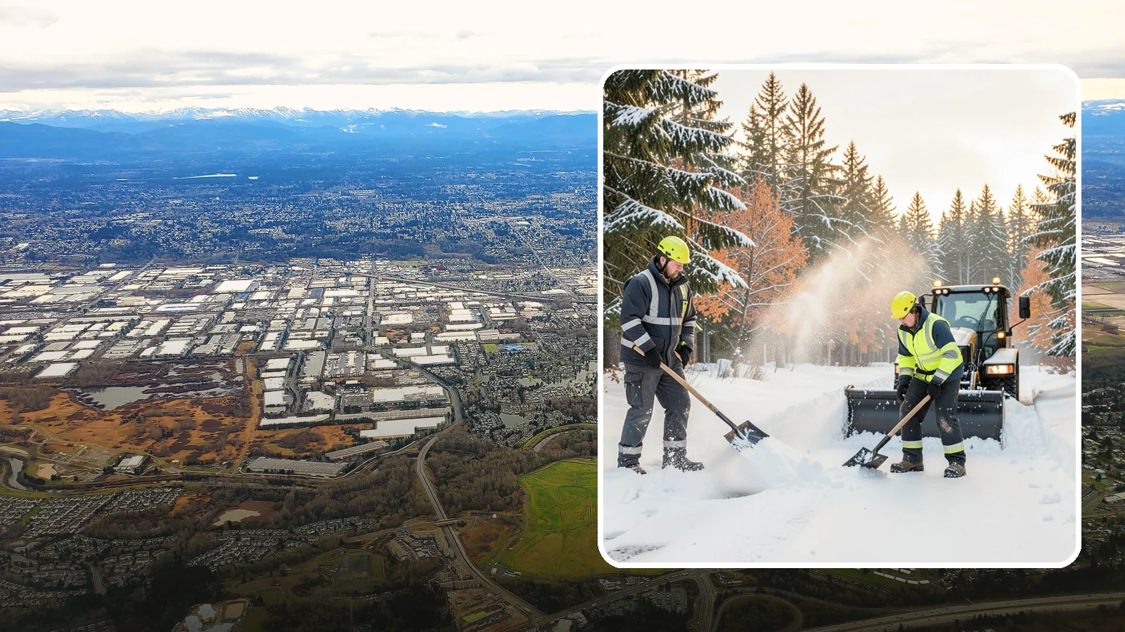 Hand Snow Removal in Kent, King County, WA - We remove snow entirely by hand on properties where equipment cannot go or finishes must be preserved.